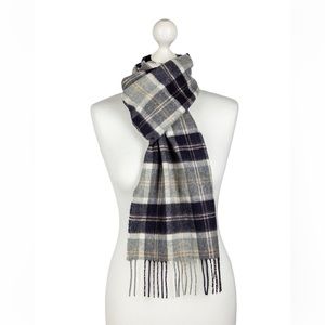 Johnstons cashmere Scotland large white black unisex scarf
